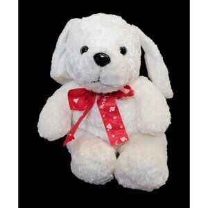 White Valentines Day Teddy Bear Plush Stuffed Animal Toy Funny Kids 8"